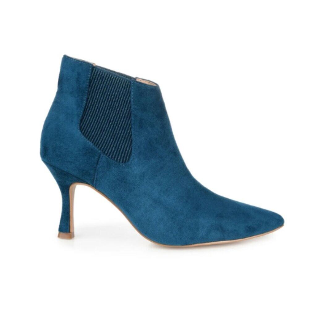 Journee Collection Elitta Ankle Bootie Blue Faux Suede - Size 7.5